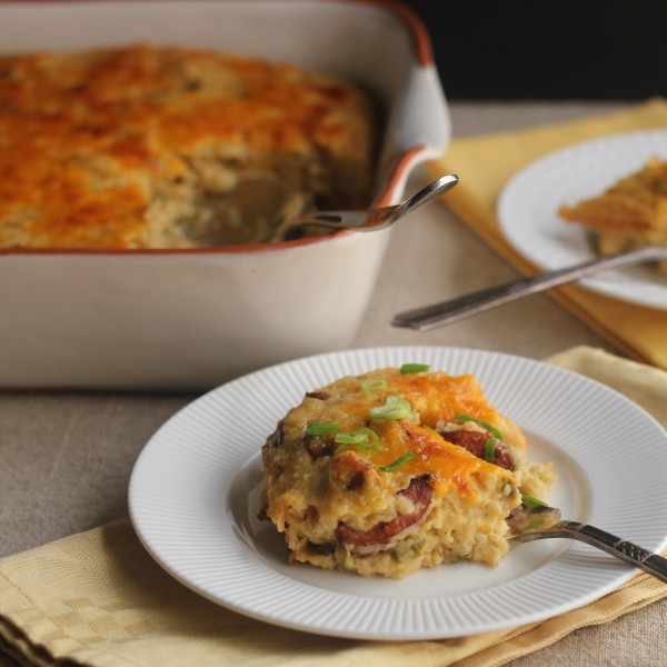 Andouille Cheese Grits Casserole